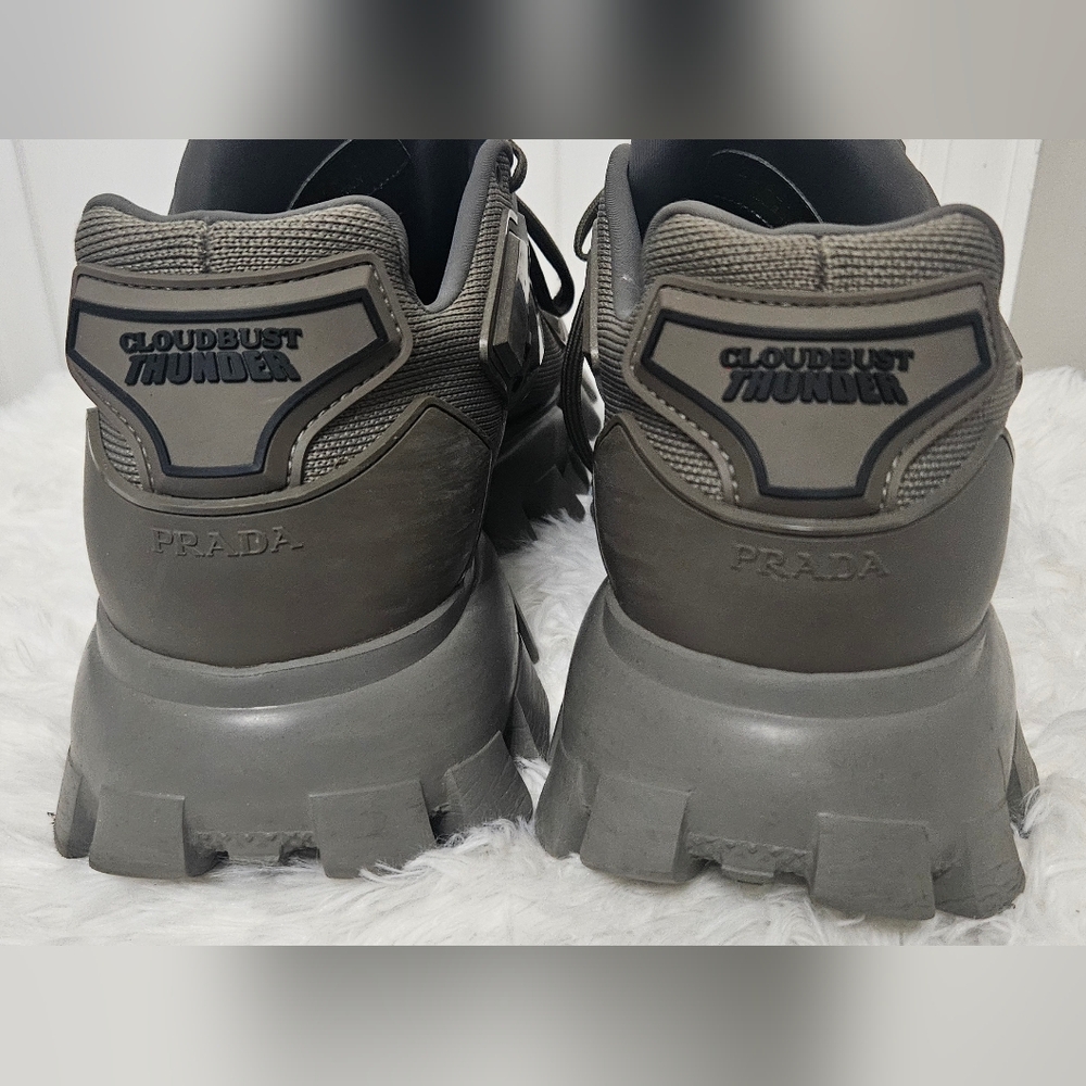 Prada Cloudbust Thunder Gray/Green Sneakers 11 - Picture 4 of 10